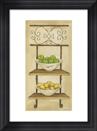 Framed Fruit with Wrought Iron I Print