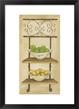 Framed Fruit with Wrought Iron I Print