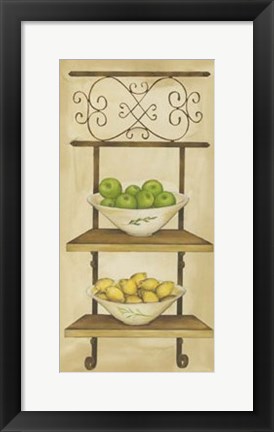 Framed Fruit with Wrought Iron I Print