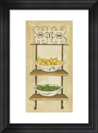 Framed Fruit with Wrought Iron II Print