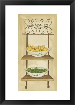 Framed Fruit with Wrought Iron II Print