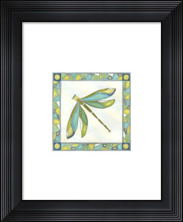 Framed Mini Luminous Dragonfly II Print