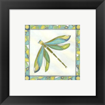 Framed Mini Luminous Dragonfly II Print