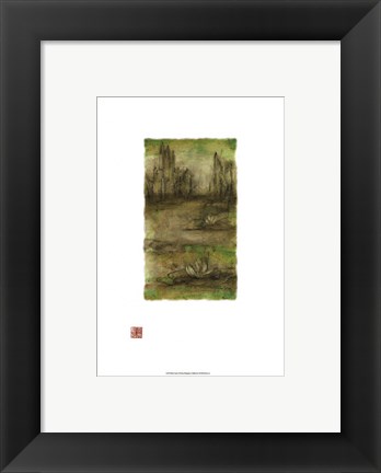 Framed Water Garden I Print