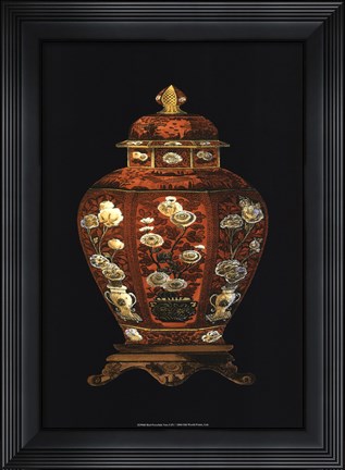 Framed Red Porcelain Vase (P) I Print