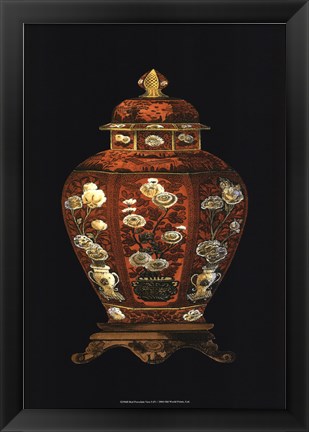 Framed Red Porcelain Vase (P) I Print