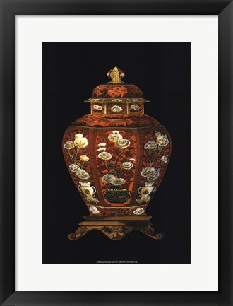 Framed Red Porcelain Vase (P) I Print