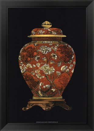 Framed Red Porcelain Vase (P) II Print