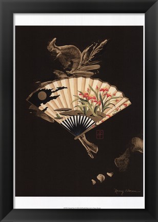 Framed Oriental Fan I Print