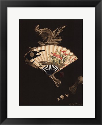 Framed Oriental Fan I Print