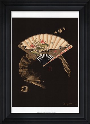 Framed Oriental Fan II Print