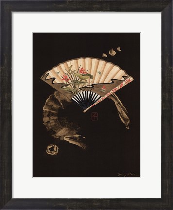Framed Oriental Fan II Print