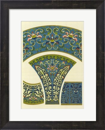 Framed Blue Oriental Designs I Print