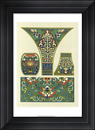 Framed Blue Oriental Designs II Print
