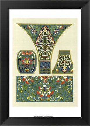 Framed Blue Oriental Designs II Print