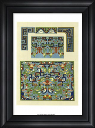 Framed Blue Oriental Designs III Print