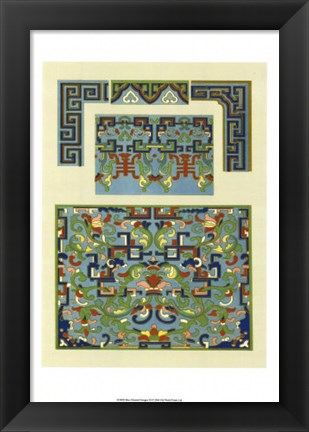 Framed Blue Oriental Designs III Print