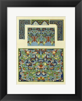 Framed Blue Oriental Designs III Print