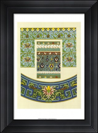 Framed Blue Oriental Designs IV Print
