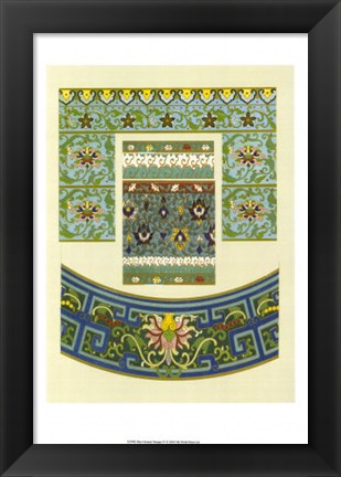 Framed Blue Oriental Designs IV Print