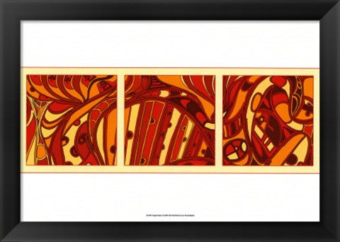 Framed Orange Fission I Print