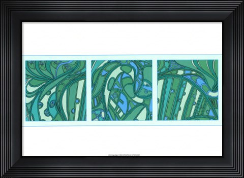 Framed Aqua Fission I Print