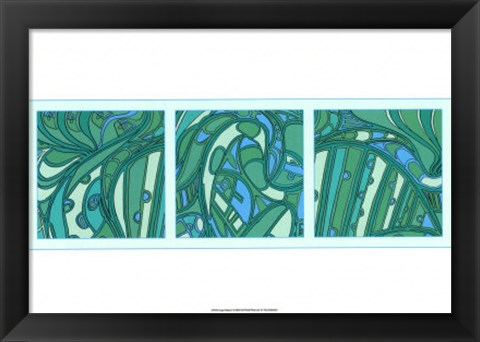 Framed Aqua Fission I Print