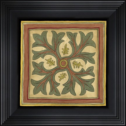 Framed Arts and Crafts Leaves I (HI) Print