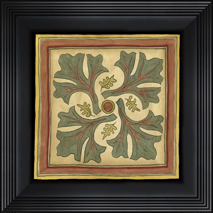 Framed Arts and Crafts Leaves II (HI) Print