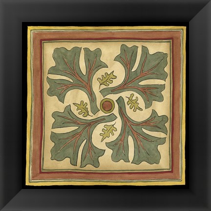 Framed Arts and Crafts Leaves II (HI) Print