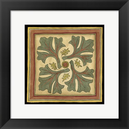 Framed Arts and Crafts Leaves II (HI) Print