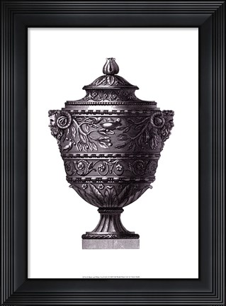 Framed Black &amp; White Urn III (SC) Print
