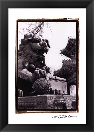 Framed Imperial Lion, Beijing Print