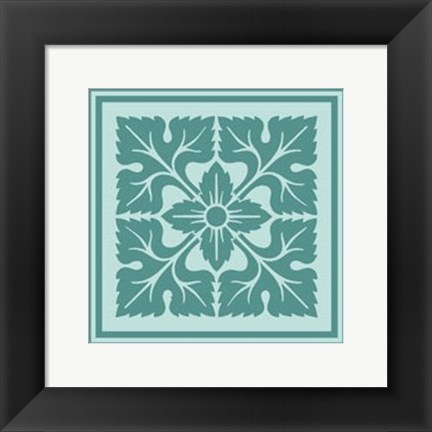 Framed Tonal Woodblock in Blue IV Print