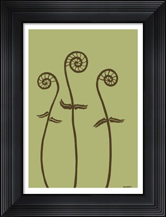 Framed Dichromatic Fiddleheads I Print
