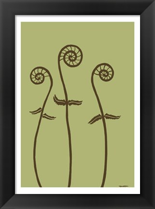 Framed Dichromatic Fiddleheads I Print