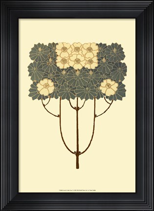 Framed Arts and Crafts Tree I Print