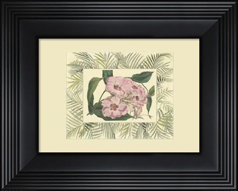 Framed Tropical Flowers in Bamboo II (horizontal) Print