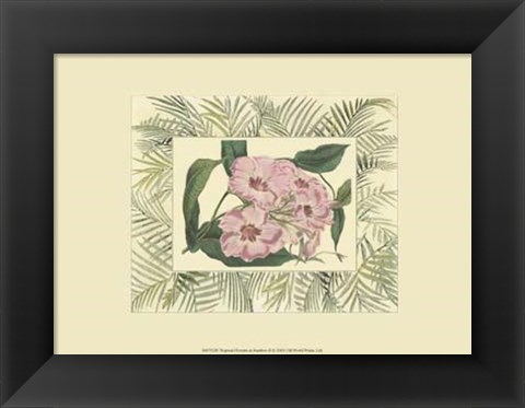 Framed Tropical Flowers in Bamboo II (horizontal) Print