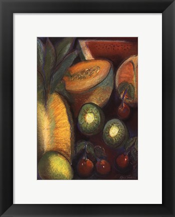 Framed Luscious Tropical Fruit I Print