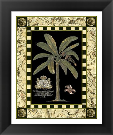 Framed Bordered Palms on Black II Print
