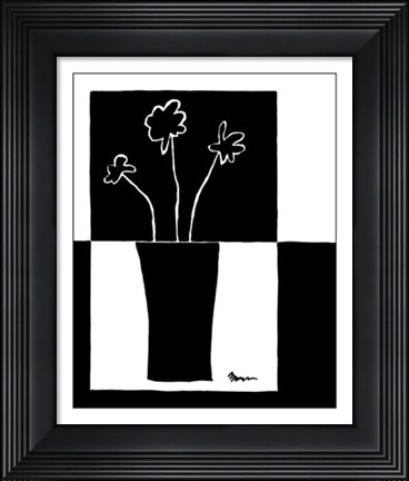 Framed Minimalist Flower in Vase II Print
