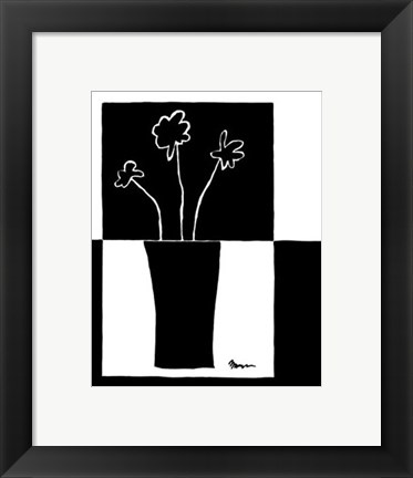 Framed Minimalist Flower in Vase II Print