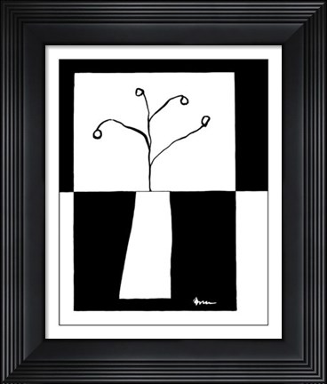 Framed Minimalist Flower in Vase III Print