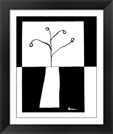 Framed Minimalist Flower in Vase III Print