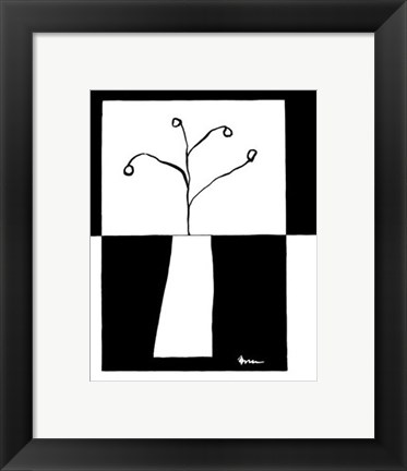 Framed Minimalist Flower in Vase III Print