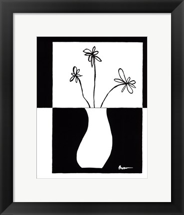 Framed Minimalist Flower in Vase IV Print