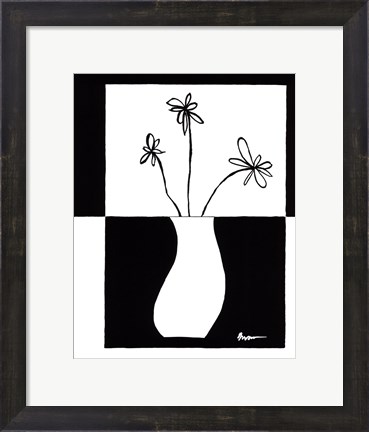 Framed Minimalist Flower in Vase IV Print