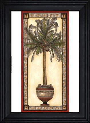 Framed Red Bordered Palm I Print