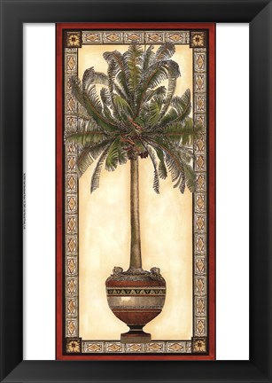 Framed Red Bordered Palm I Print